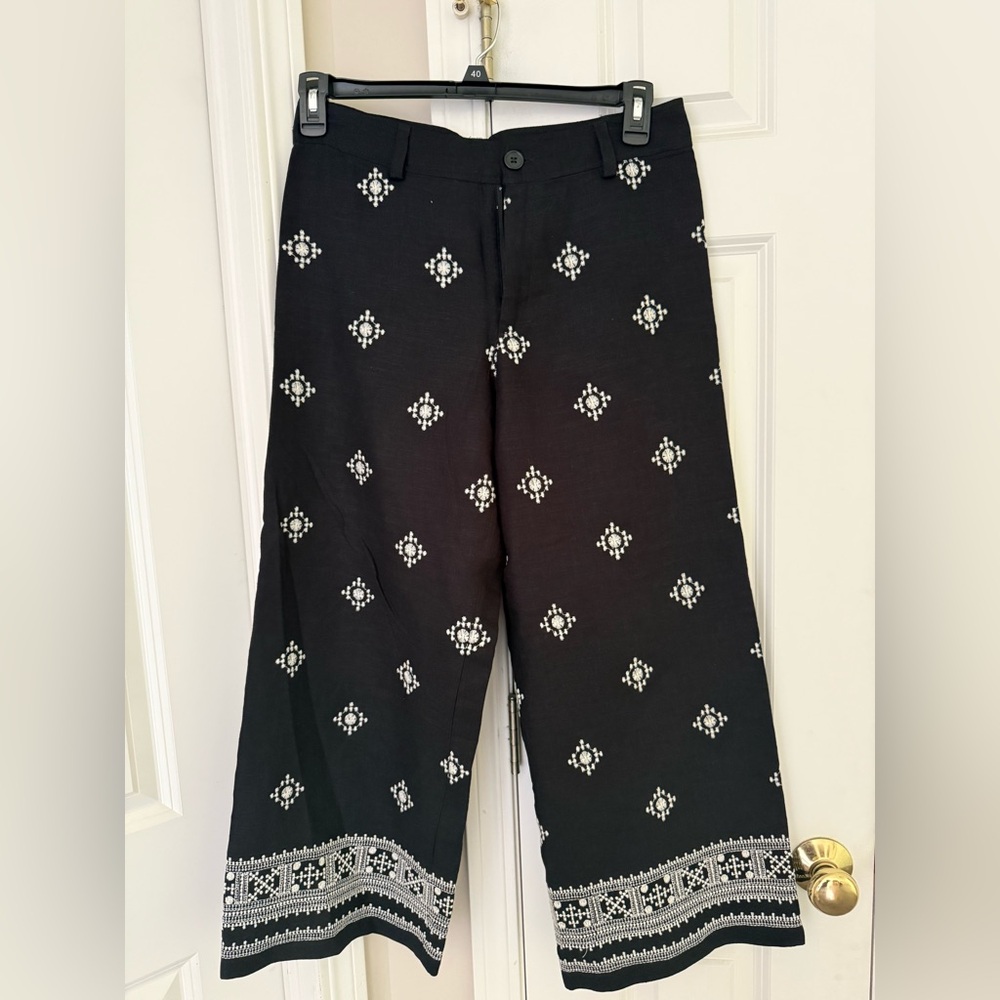 Elie Tahari Black and White Wide Leg Pants